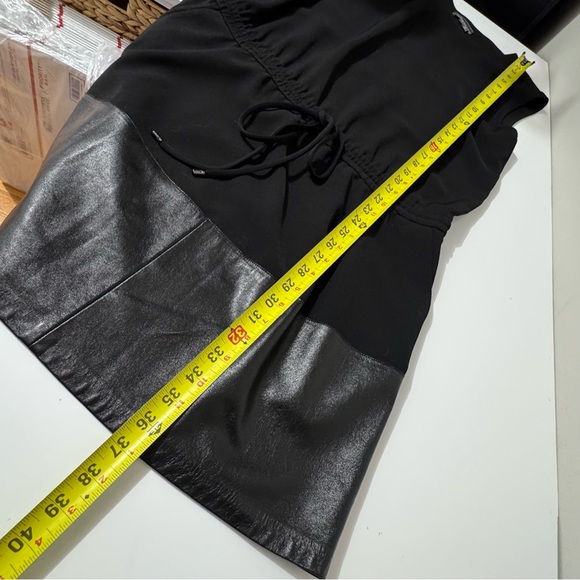 Vince Black Mini Dress with Leather Accent - Picture 6 of 7
